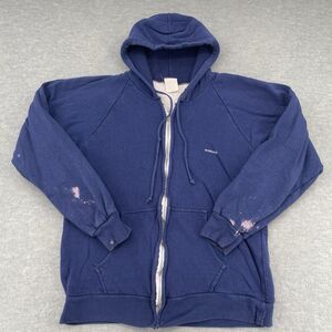 Vintage 90s McGregor Thermal Lined Hoodie Adult Medium Blue Zip Up Sweatshirt